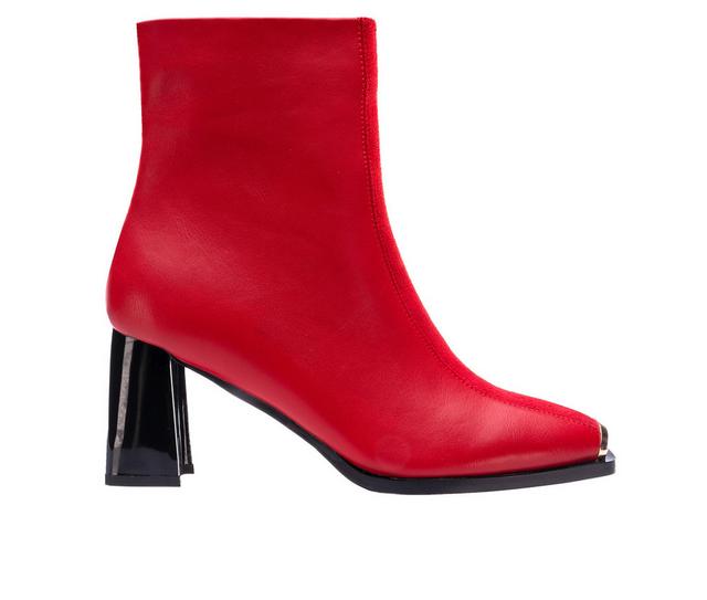 Women's Ninety Union Tempo Heeled Booties in Red color