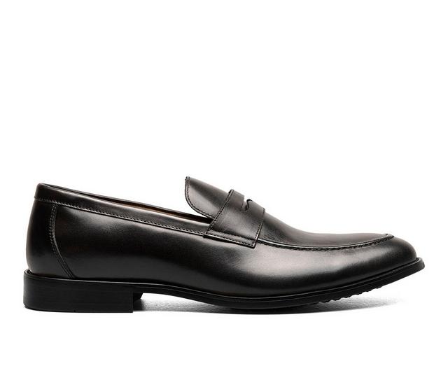 Men's Florsheim Rucci Moc Toe Penny Dress Loafers in Black Smooth color