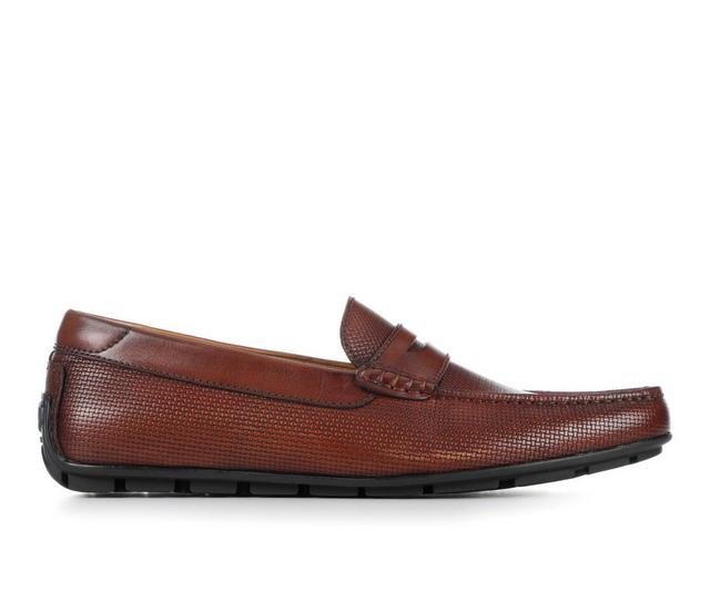 Men's Florsheim Motor Moc Toe Penny Driver Loafers in Cognac color