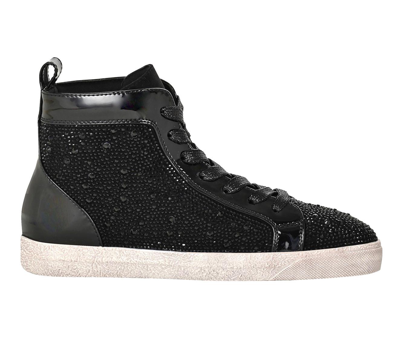 Black glitter high top hot sale sneakers