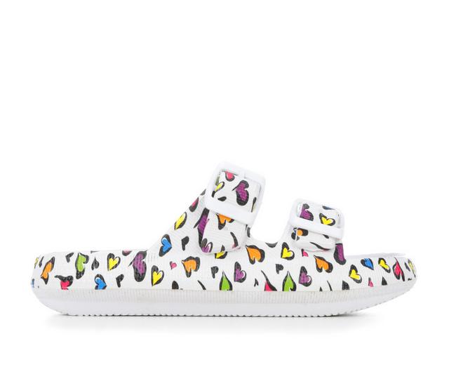 Girls' MIA Little Kid & Big Kid Little Libbie Slide Sandals in White/heart color