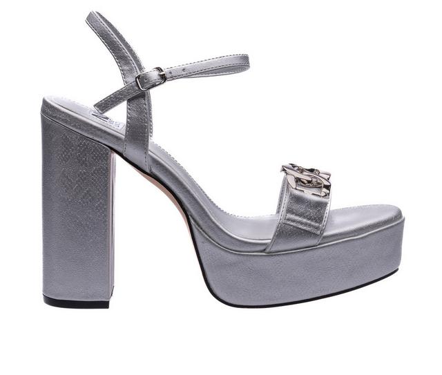 Women's Ninety Union Darling Platform Dress Sandals in Silver color