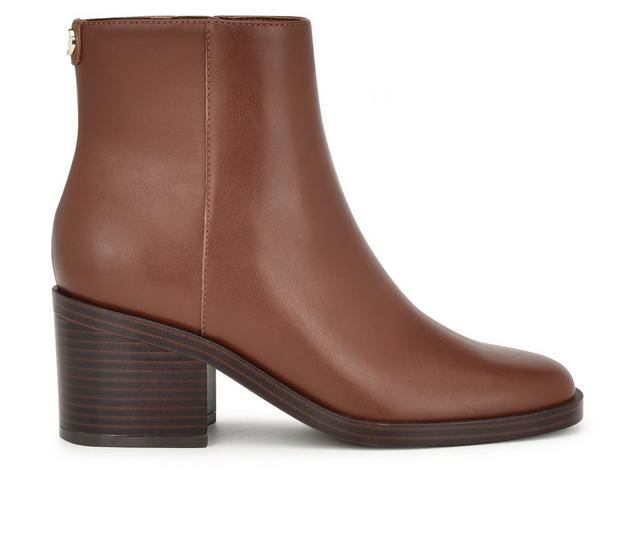 Women's Nine West Amatto Heeled Booties in Medium Brown color