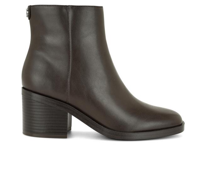 Women's Nine West Amatto Heeled Booties in Dark Brown color