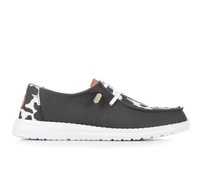 Women's HEYDUDE Wendy Animal in Black/Cow color