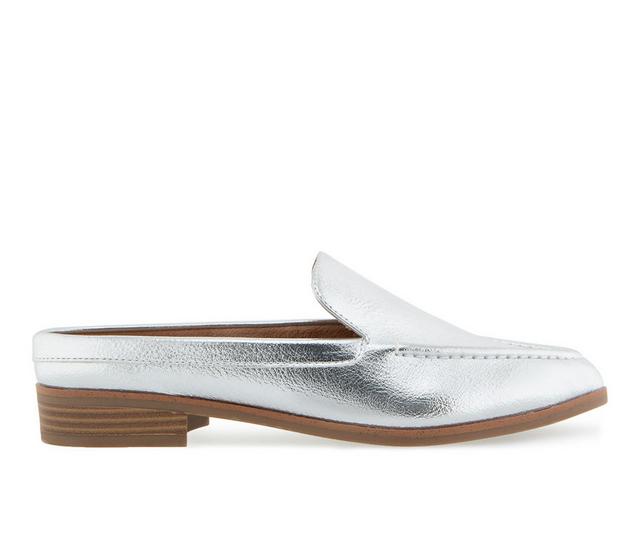 Women's Aerosoles Enright Loafer Mules in Silver color