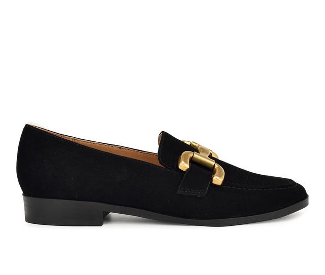 Women's Nine West Lilma Loafers in Black Suede color