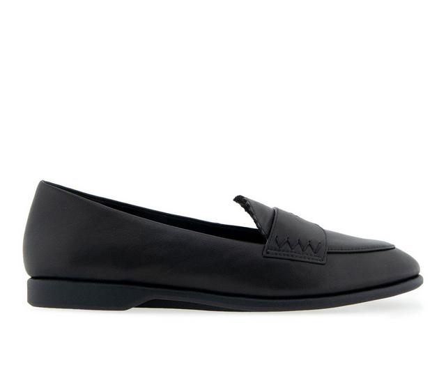 Women's Aerosoles Benvenuto Loafers in Black Leather color