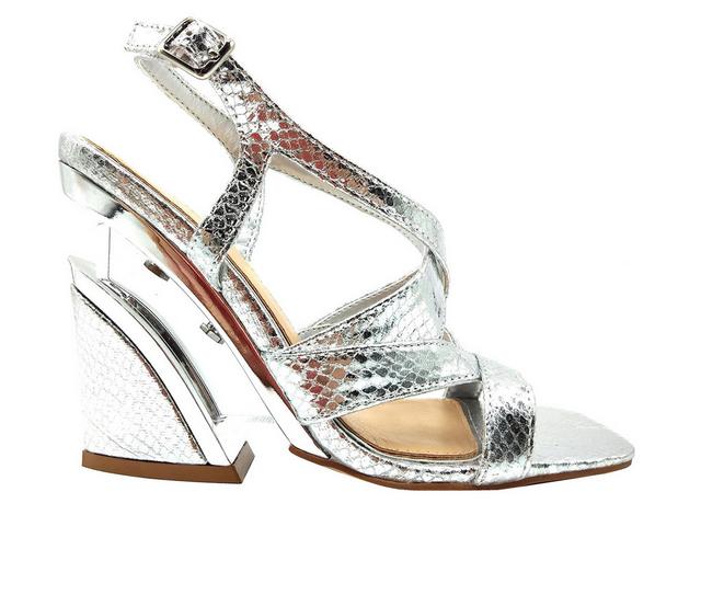 Women's Ninety Union Vienna Wedge Dress Sandals in Silver color