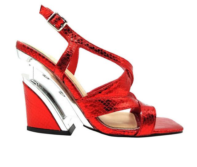 Women's Ninety Union Vienna Wedge Dress Sandals in Red color