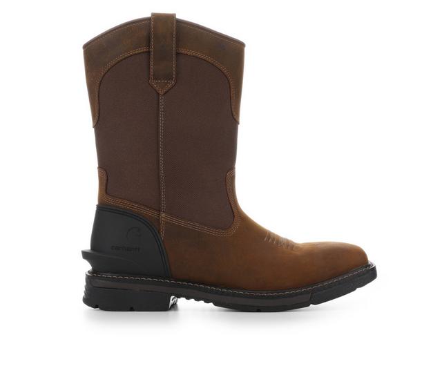 Men's Carhartt Montana Waterproof Square Toe Wellington EH Work Boots in Brown color