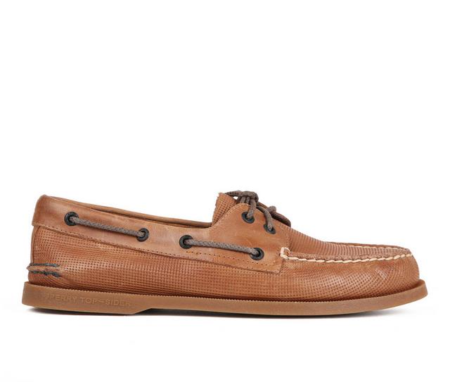 Men's Sperry AO 2 Eye Debose Boat Shoes in Tan color