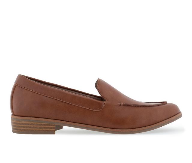 Women's Aerosoles Eastside 2 Loafers in Dk Tan Leather color