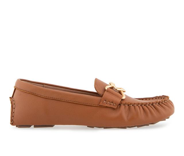 Women's Aerosoles Gaby Loafers in Tan Leather color