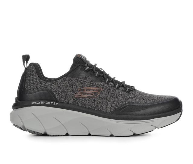 Men's Skechers 232719 D'Lux Walker 2.0 Walking Shoes in Black/Charcoal color