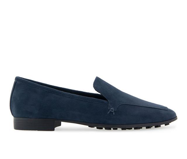 Women's Aerosoles Paynes Loafers in Navy Suede color