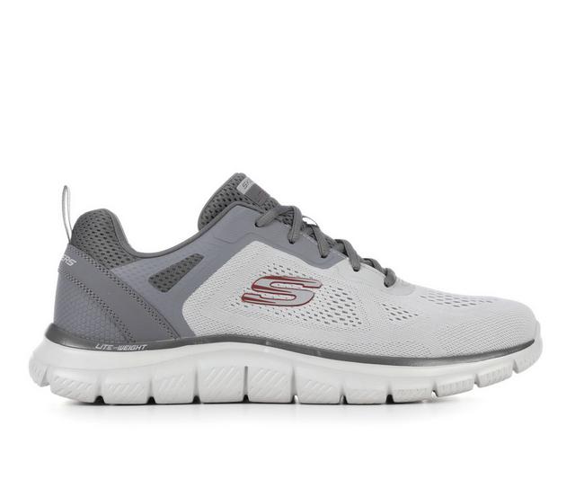 Men's Skechers 232698 Track Broader Walking Shoes in Grey color