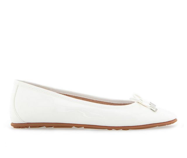 Women's Aerosoles Pia Flats in White Patent color
