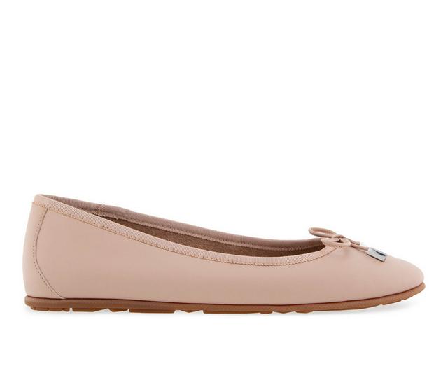 Women's Aerosoles Pia Flats in Cipria Leather color