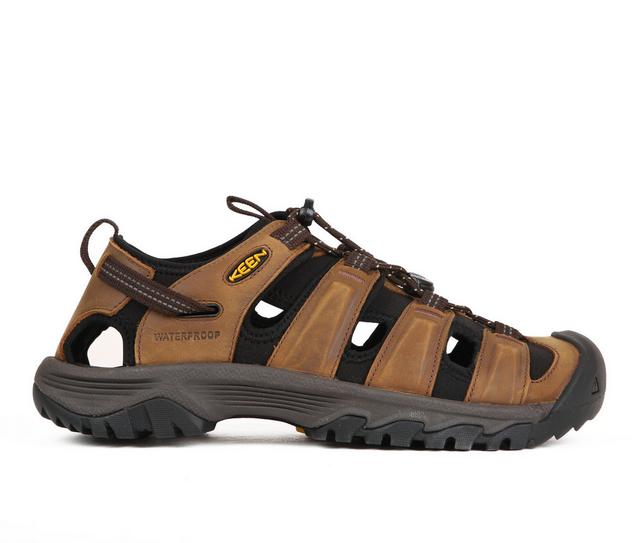 Men's Keen Outdoor Targhee III Open Toe Sandal Outdoor Sandals in Bison/Mulch color