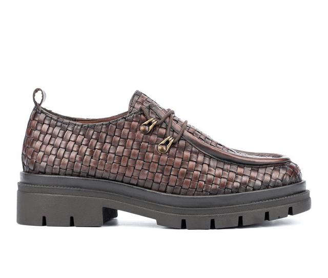 Women's Vintage Foundry Co Clotilde Chunky Loafer Oxfords in Brown color