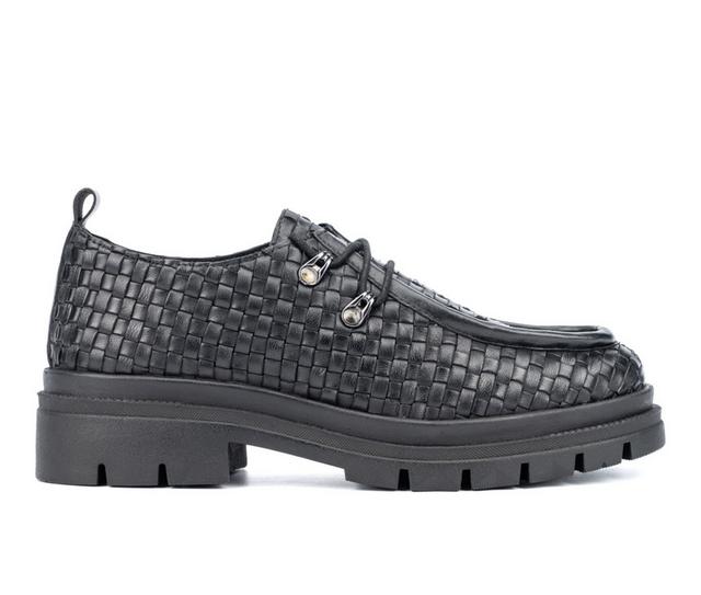 Women's Vintage Foundry Co Clotilde Chunky Loafer Oxfords in Black color