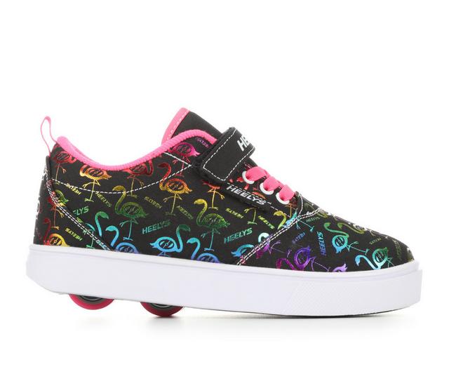 Girls' Heelys Little Kid & Big Kid Pro 20 x2 Skate Shoes in Blk/Pnk/Rainbow color