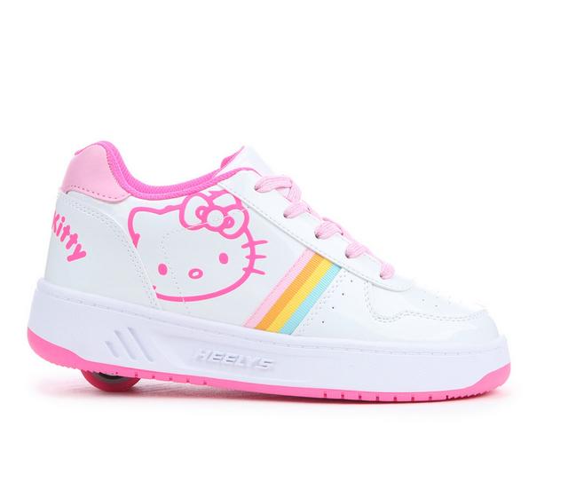 Girls' Heelys Little Kid & Big Kid Kama Hello Kitty Skate Sneakers in White/Pink color