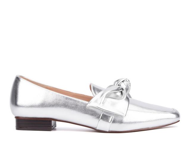 Women's New York and Company Domenica Loafers in Silver color