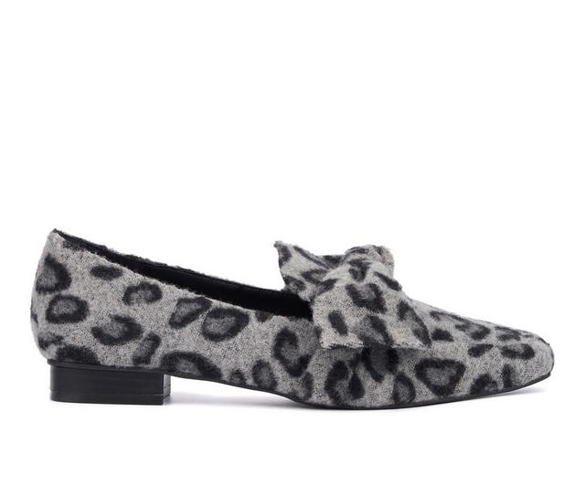 Women's New York and Company Domenica Loafers in Lt Grey Leopard color