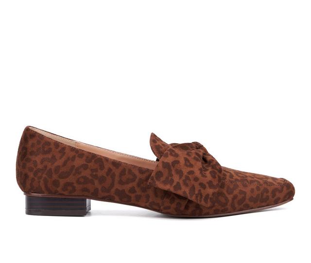 Women's New York and Company Domenica Loafers in Brown Leopard color