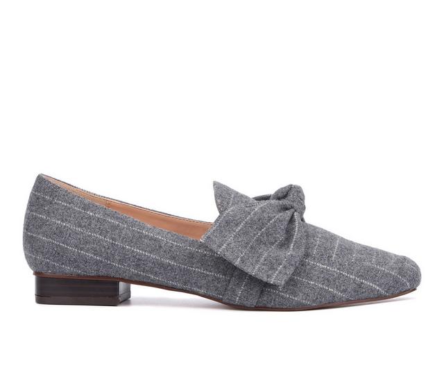 Women's New York and Company Domenica Loafers in Grey Stripe color