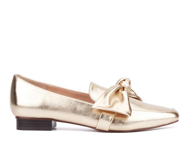 Women's New York and Company Domenica Loafers in Gold color