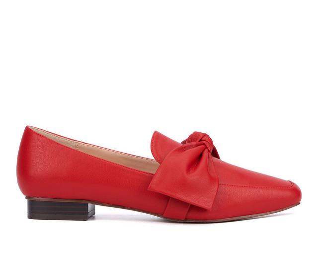 Women's New York and Company Domenica Loafers in Red color