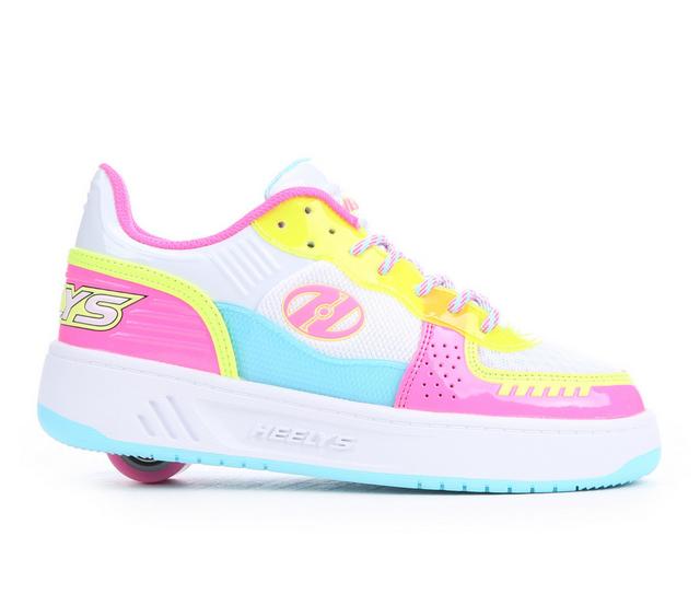 Girls' Heelys Little Kid & Big Kid Rezerve Low Skate Shoes in Wht/Pnk/Ylw/Blu color