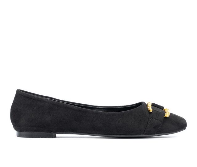 Women's New York and Company Niara Flats in Black color