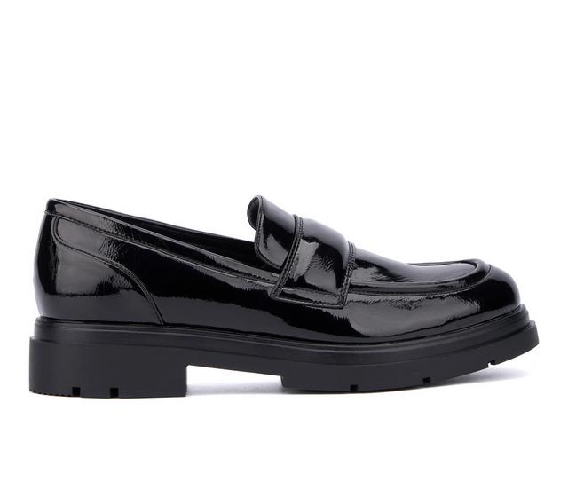 Women's New York and Company Abbey Flats in Black Patent color