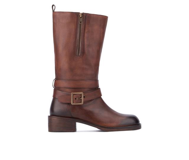 Women's Vintage Foundry Co Philippa Mid Calf Boots in Cognac color