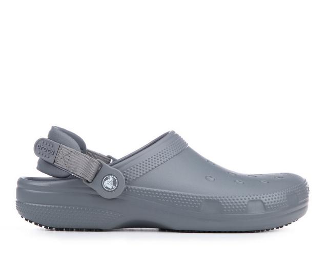 Adults' Crocs Work Classic Work Clog Safety Shoes in Charcoal color