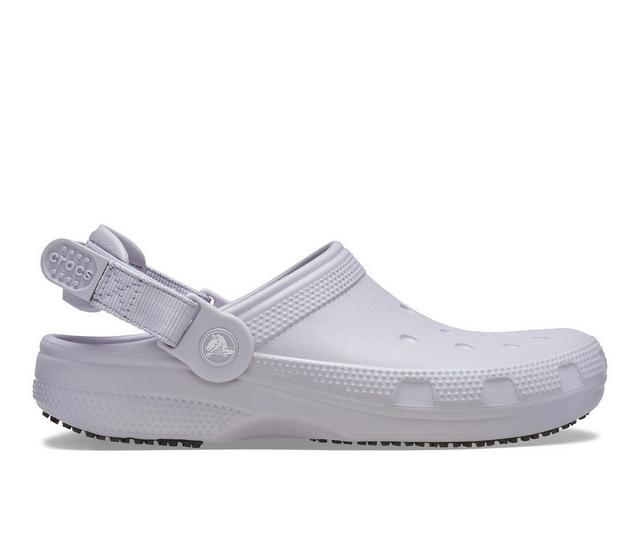 Adults' Crocs Work Classic Work Clog Safety Shoes in Mauve Mist color