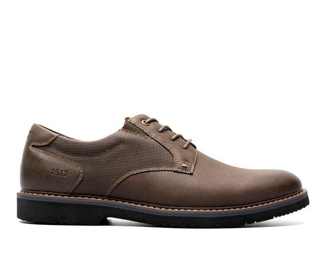 Men's Nunn Bush Dakota Plain Toe Oxfords in Brown color