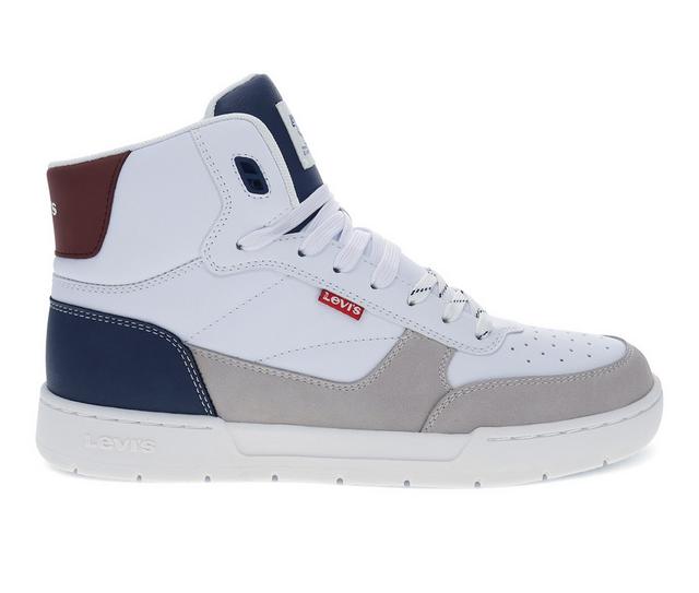 Men's Levis Venice High Top Sneakers in Wht/Nvy/Cement color