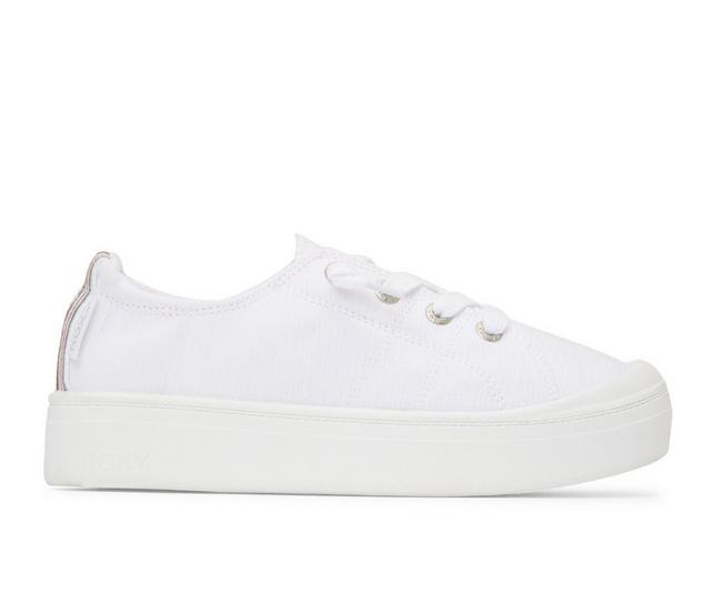 Women's Roxy Bayshore Platform Platform Slip Ons in White color