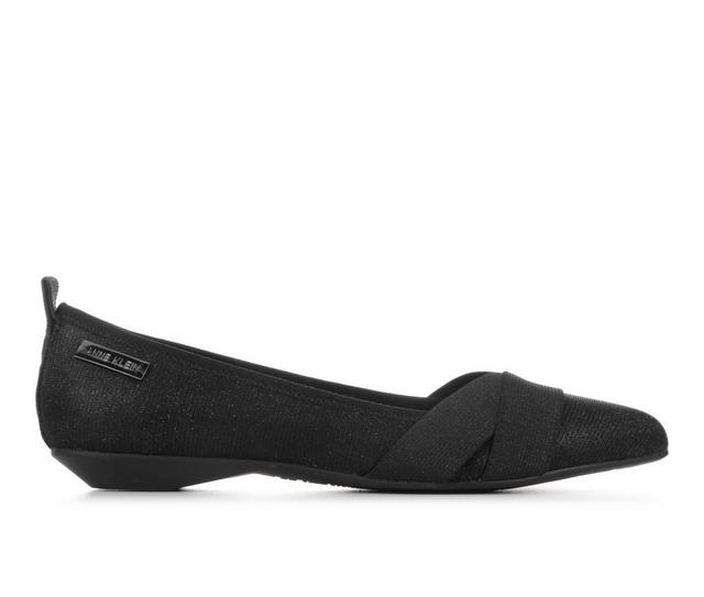 Women's Anne Klein Orlaith Flats in Black Sparkle color