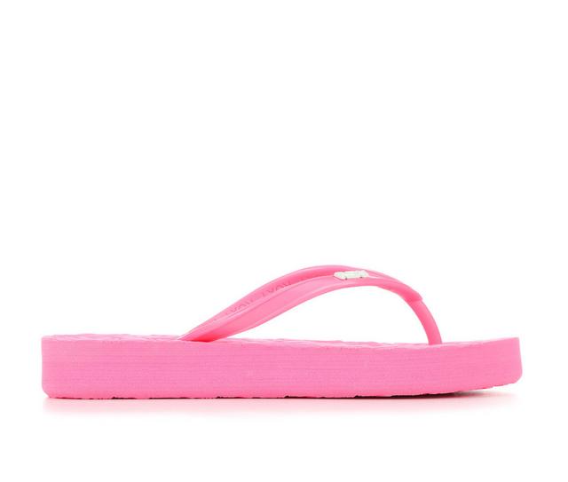 Girls' Roxy Little Kid & Big Kid RG Viva Plat Flip-Flops in Hot Pink color