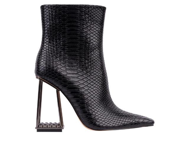 Women's Ashley Kahen Glam Heeled Booties in Black color
