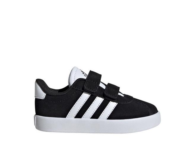 Kids' Adidas Infant & Toddler VL Court 3.0 Sneakers in Blk/Wht/Blk color