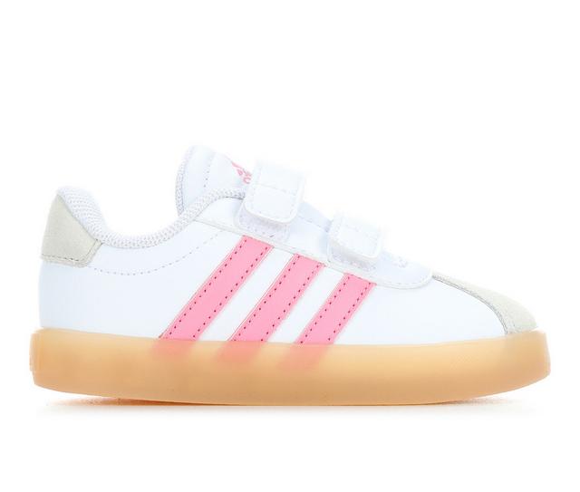 Kids' Adidas Infant & Toddler VL Court 3.0 Sneakers in White/Pink/Gum color