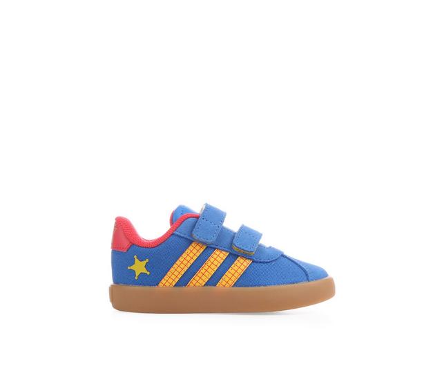 Kids' Adidas Infant & Toddler VL Court 3.0 Sneakers in Woody/Royal/Red color