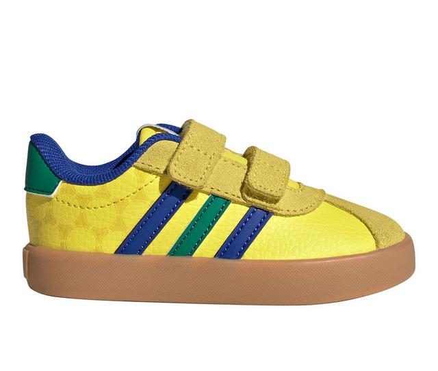 Kids' Adidas Infant & Toddler VL Court 3.0 Sneakers in Bright Yellow color